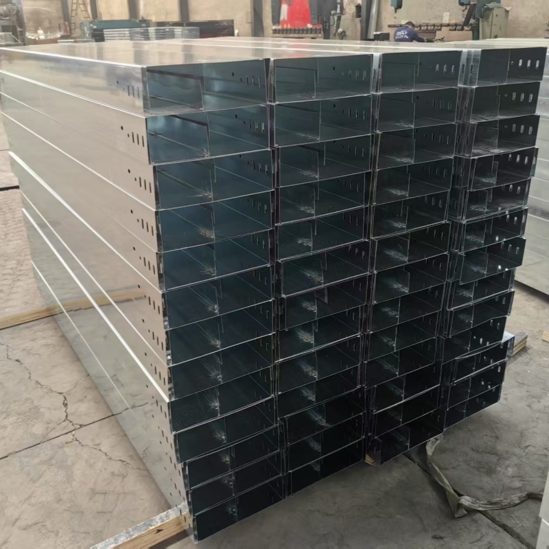Aluminum Cable Trough Tray Support System with Perforated Cable Tray Steel Connector Channel Cable Tray